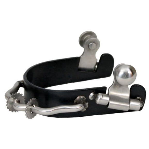 Showman Ladies/Youth Black Steel Bumper Rowel Spurs