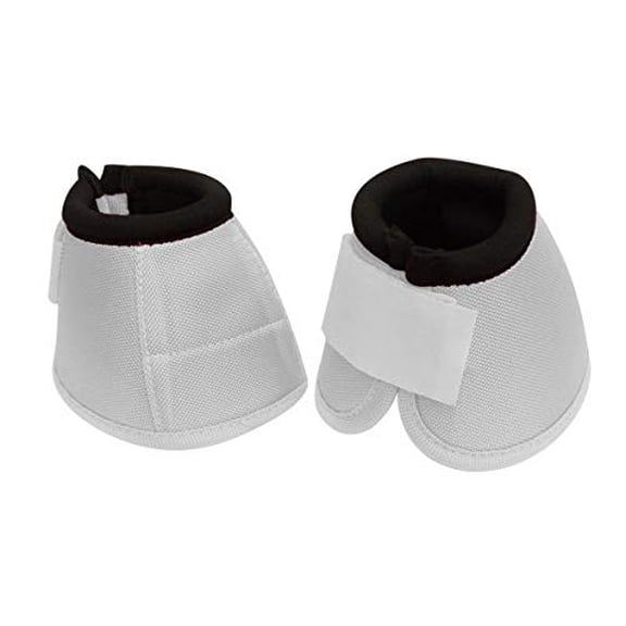 Showman Large 1680 Denier Heavy Duty No-Turn Bell Boots (White)