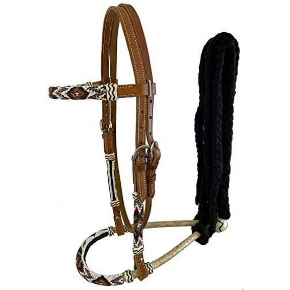 Showman Leather Bosal Headstall w/ Southwest Beaded Design
