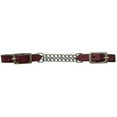 thumbnail image 1 of Showman Leather Curb Strap w/ Double Chain  (Burgundy), 1 of 1