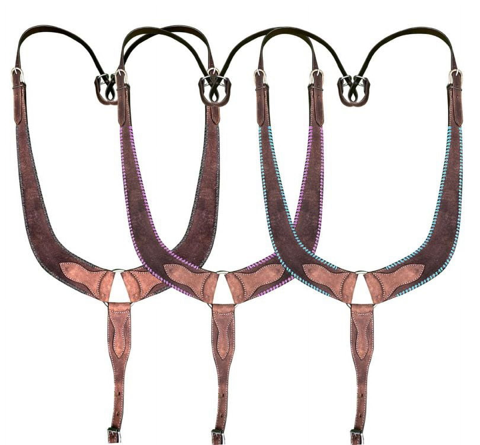 Showman flower leather pulling collar. main image 1