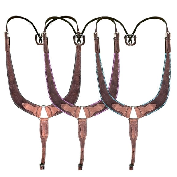 Showman Leather Pulling Collar w/ Rawhide Wrapped Edges