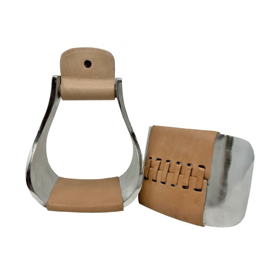 Showman Lightweight Polished Aluminum Flat Bottom Stirrups
