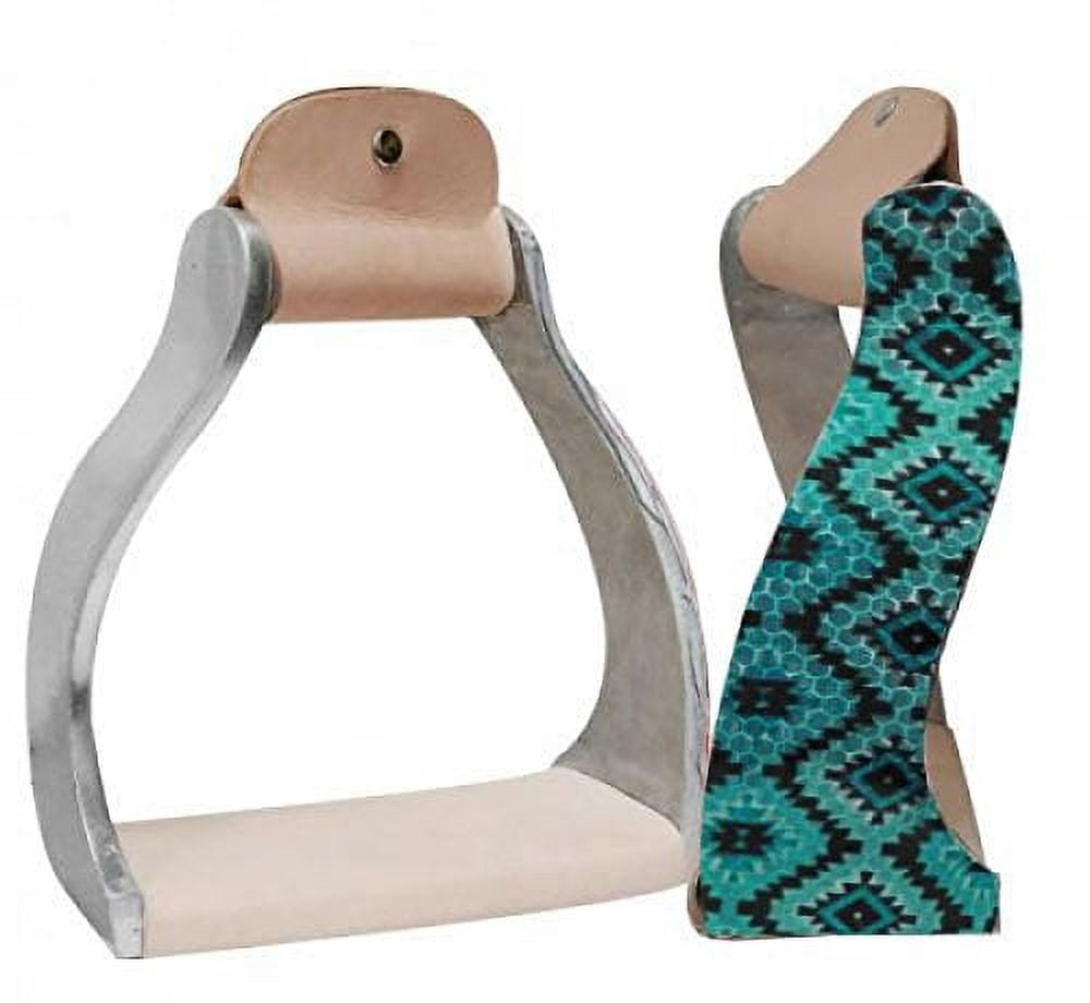 Showman ® Shimmering feather print stirrup. main image 1