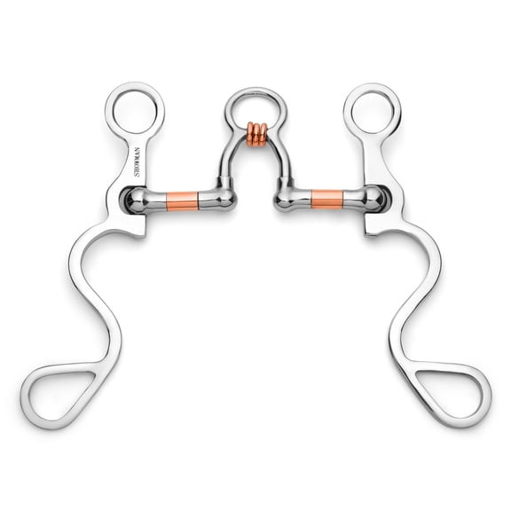 Showman Long S Shank Bit w/ Copper Wrapped Ported Rollers