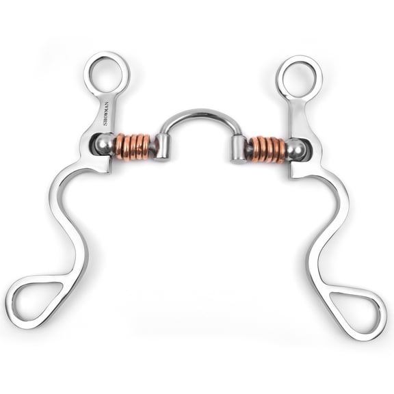 Showman Long S Shank Bit w/ Correction Port Copper Rings