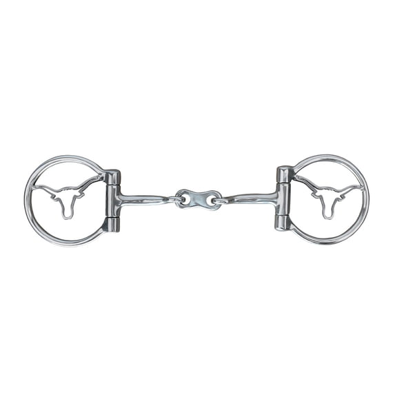 Showman Longhorn Stainless Steel D-Ring Dog Bone Snaffle Bit