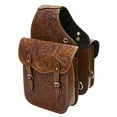 thumbnail image 1 of Showman Medium Oil Floral Tooled Leather Saddle Bag, 1 of 1