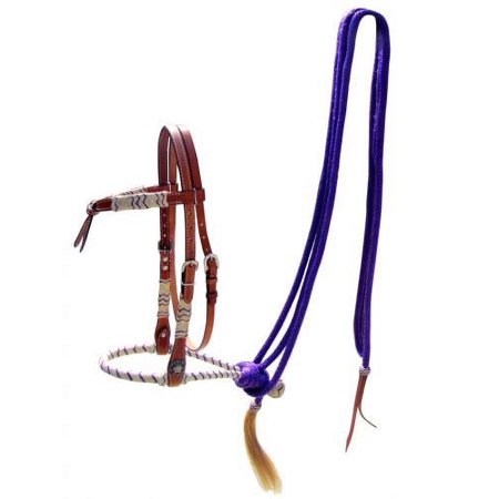 Showman ® Medium Oil Futurity Knot Bosal Headstall Purple