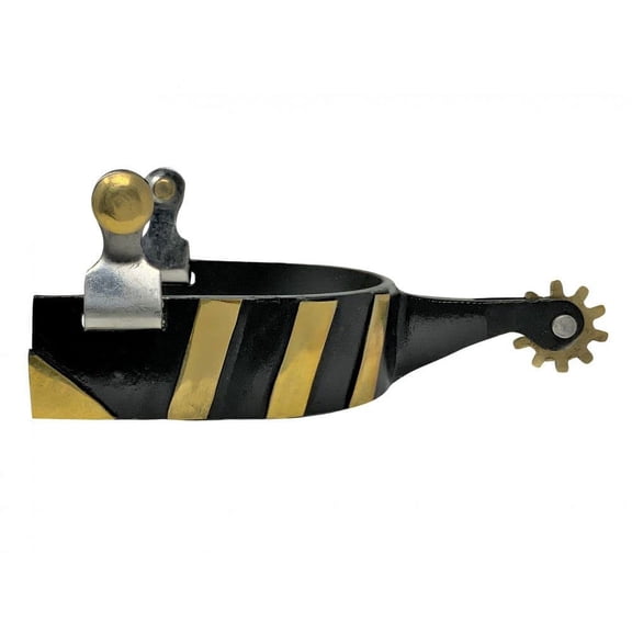 Showman Men's Black Steel Spurs w/ Brass Accents