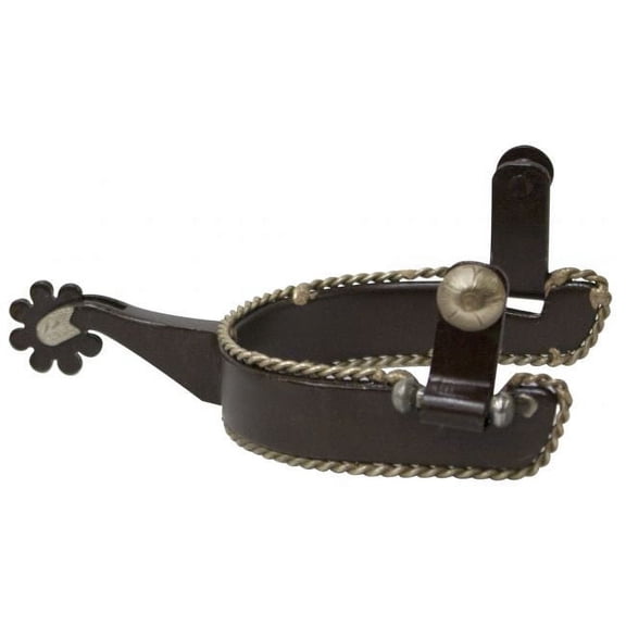 Showman Men's Brown Steel Spurs w/ Twisted Border Accent