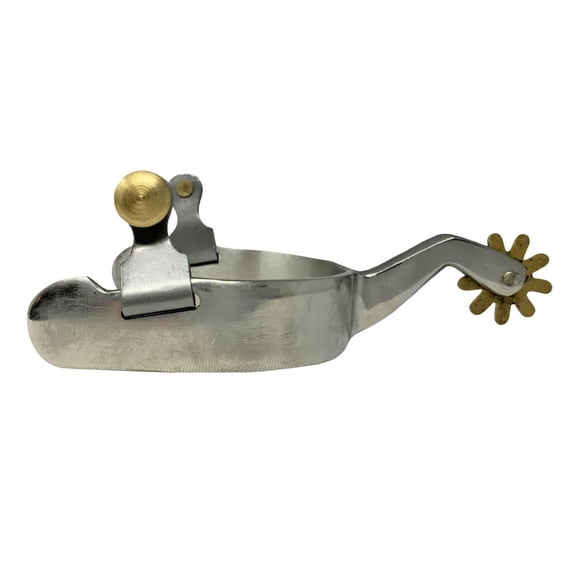 Showman Men's Smooth Stainless Steel Western Spurs
