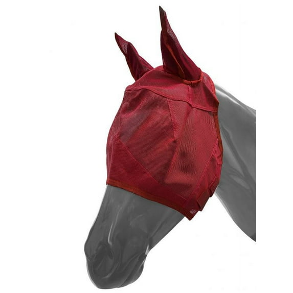 Showman Mesh Rip Resistant Fly Mask w/ Ears (Red, Large Horse)