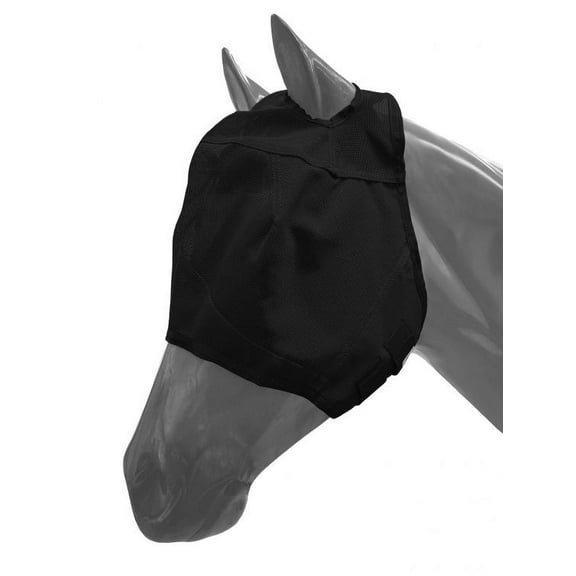 Showman Mesh Rip Resistant Fly Mask w/ Velcro Closure (Black, Average Horse)