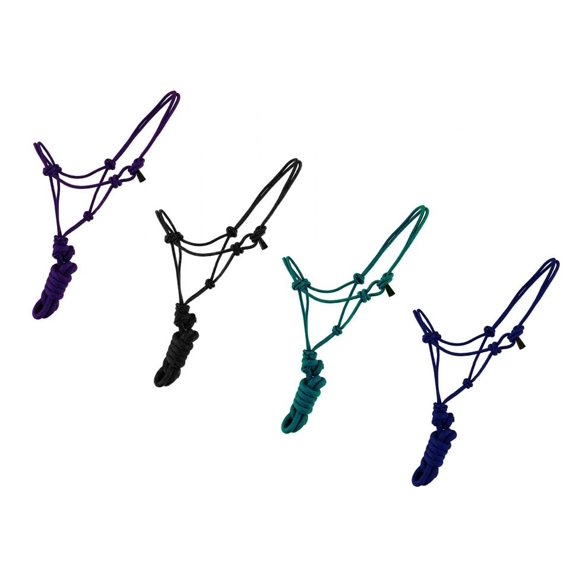 Showman Mini/Small Pony Cowboy Knot Halter w/ Lead (Black)