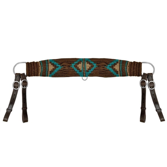 Showman Mohair Wool Brown & Teal Multi-Strand Tripping Collar