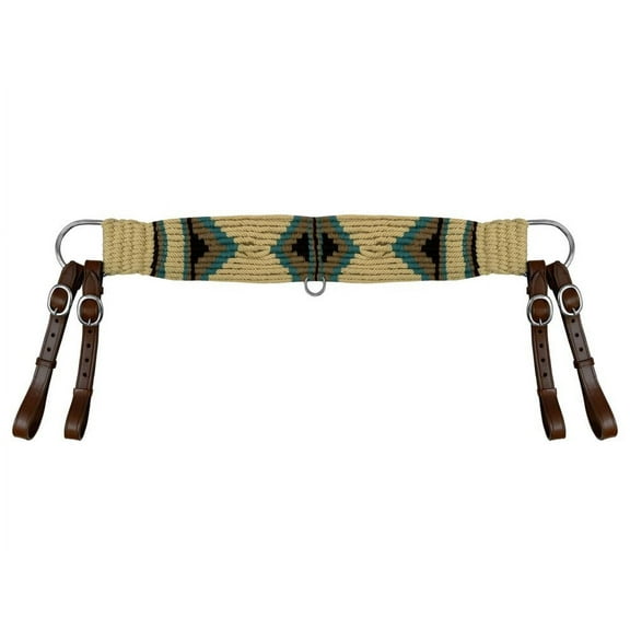 Showman Mohair Wool Multi-Strand Tripping Collar w/ Teal & Brown Southwest Design