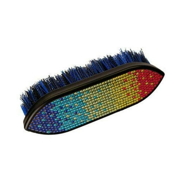 Showman Multi-Colored Crystal Rhinestone Medium Bristle Brush