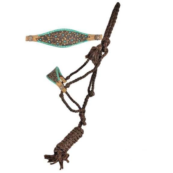Showman Nylon Mule Tape Halter w/ Floral Tooled Noseband