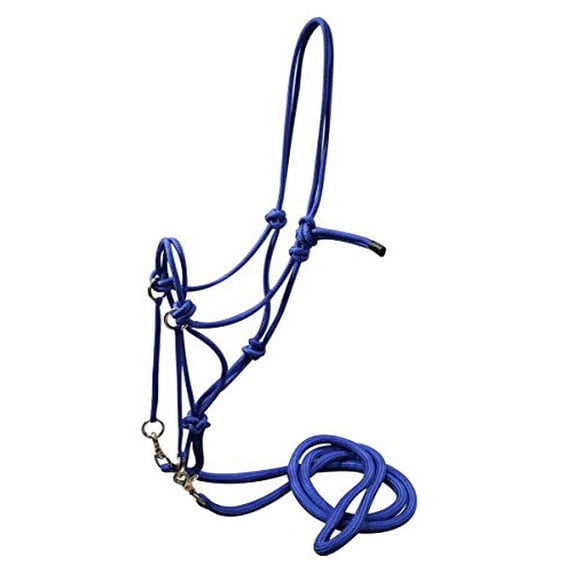 Showman Nylon Rope Bitless Bridle w/ Reins (Blue)