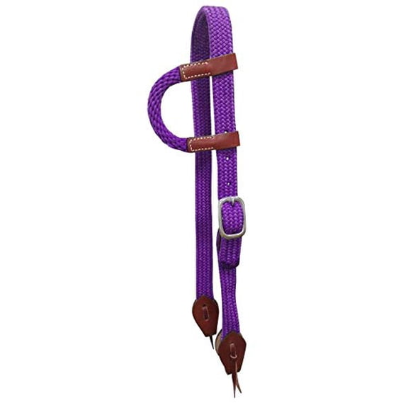 Showman Nylon Single Ear Headstall w/ Leather Accents