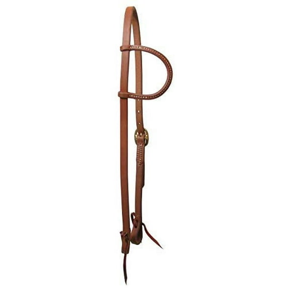 Showman Oiled Harness Leather Sliding Single Ear Headstall