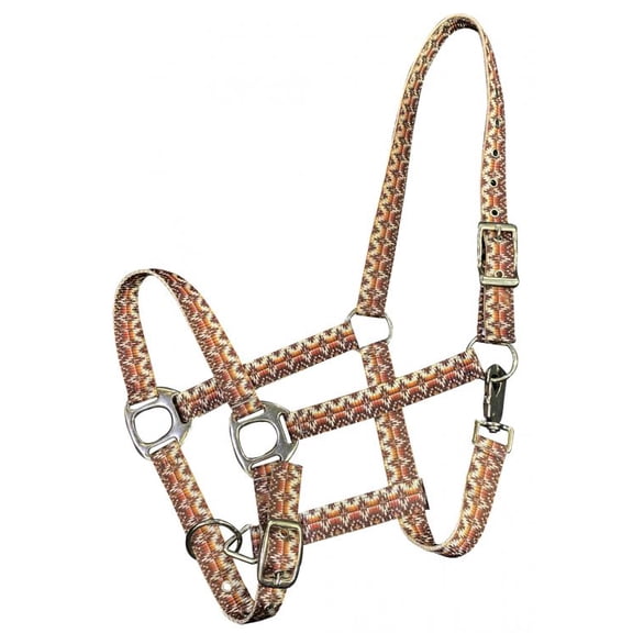 Showman Orange Southwest Print Nylon Halter
