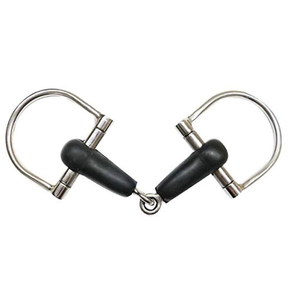 Showman PONY Stainless Steel 4" Rubber Mouth D-Ring Snaffle Bit