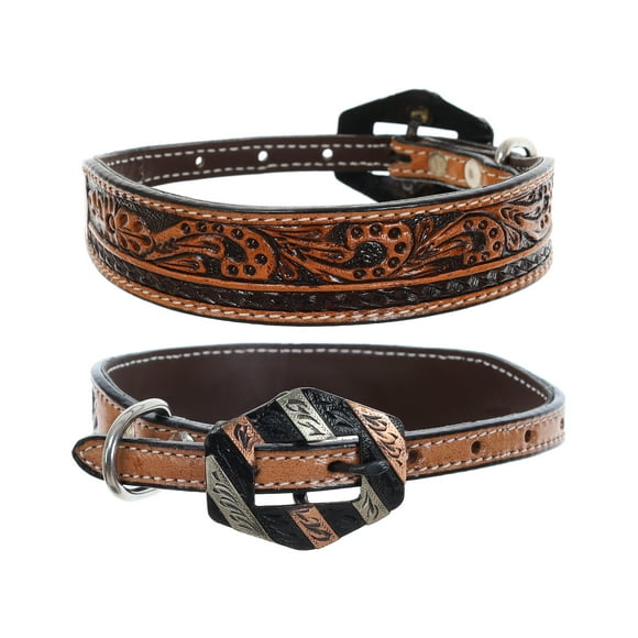 Showman Paisley Leather Dog Collar (Small)