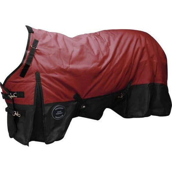 Showman Perfect Fit 1200 Denier Waterproof & Breathable Turnout Blanket (Burgundy, 78”)