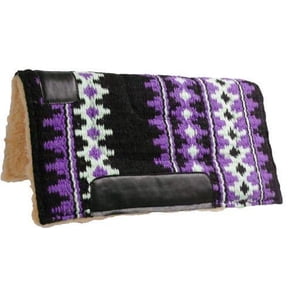 Showman Pony 24" x 24" Woven Wool Top Saddle Pad w/ Fleece Bottom (Purple)