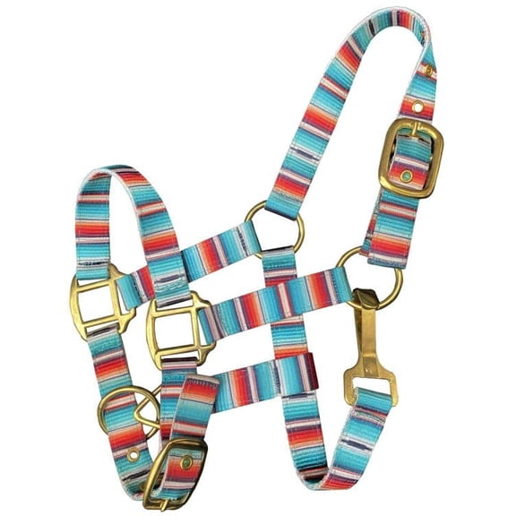 Showman Pony Nylon Halter w/ Teal Serape Print