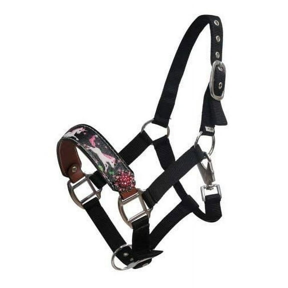 Showman Pony Nylon Halter w/ Unicorn Print Overlay