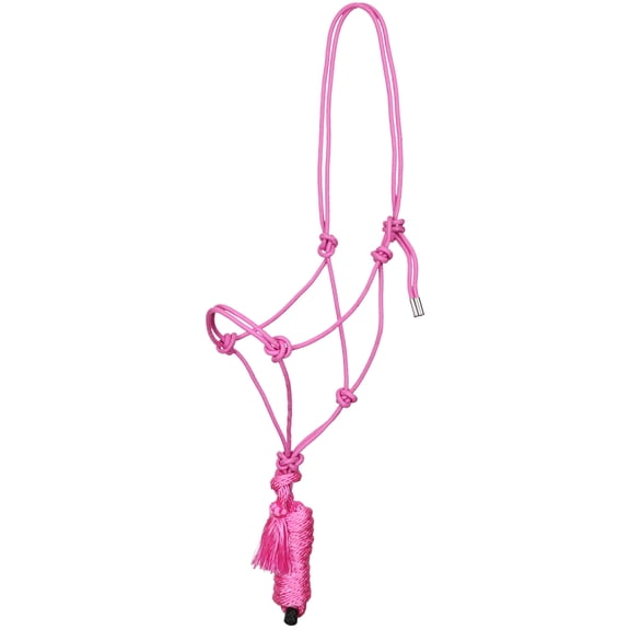 Showman Premium Cowboy Knot Halter w/ Lead (Pink)