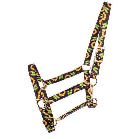 Showman ® Sunflower Nylon Premium combination halter bridle with reins. main image 1