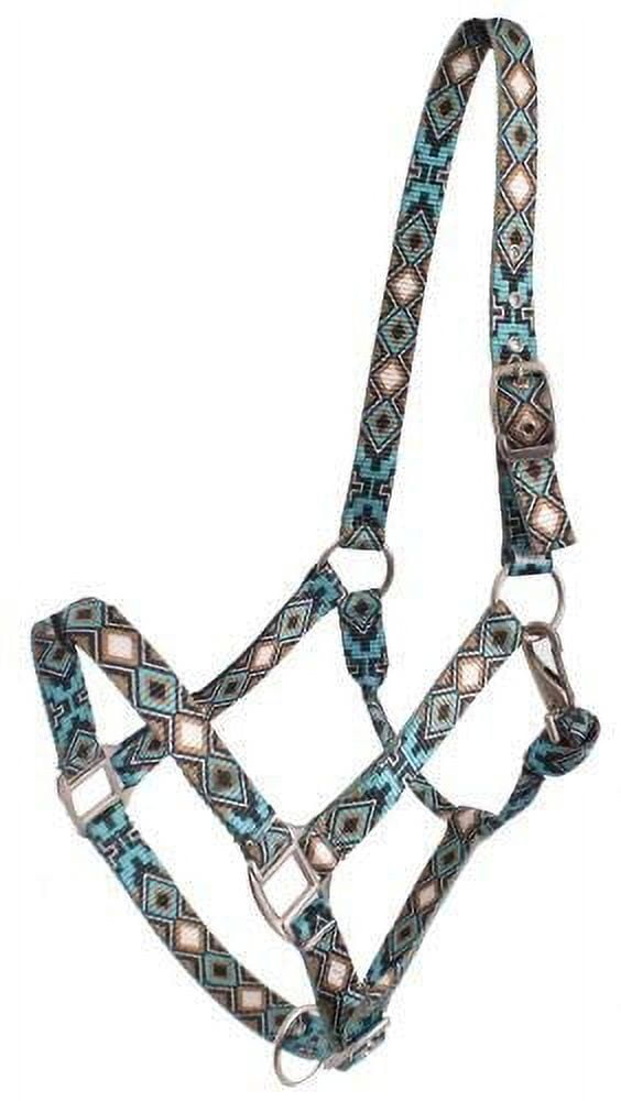 Rêne D'Équitation Showman HALTER BRIDE En Nylon Motif AZTEC – Idéal Pour Concours Et Balades
