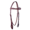 thumbnail image 1 of Showman Rawhide Braided Leather Browband Headstall w/ Crystal Rhinestone Studs & Reins, 1 of 1