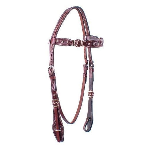 Showman Rawhide Braided Leather Browband Headstall w/ Crystal Rhinestone Studs & Reins