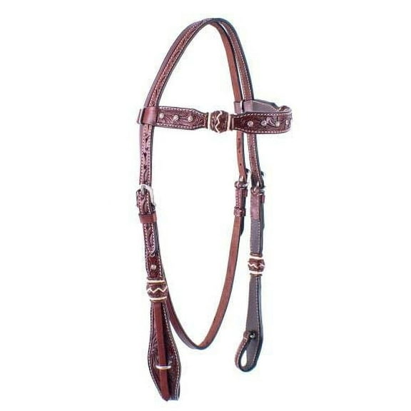 Showman Rawhide Braided Leather Browband Headstall w/ Crystal Rhinestone Studs & Reins