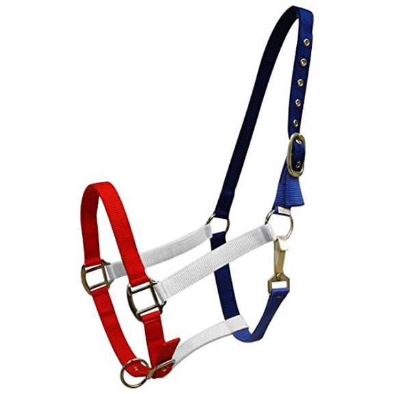 Showman Red, White & Blue Nylon Horse Halter