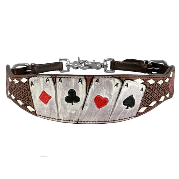 Showman Rider's Luck Tooled Leather Wither Strap