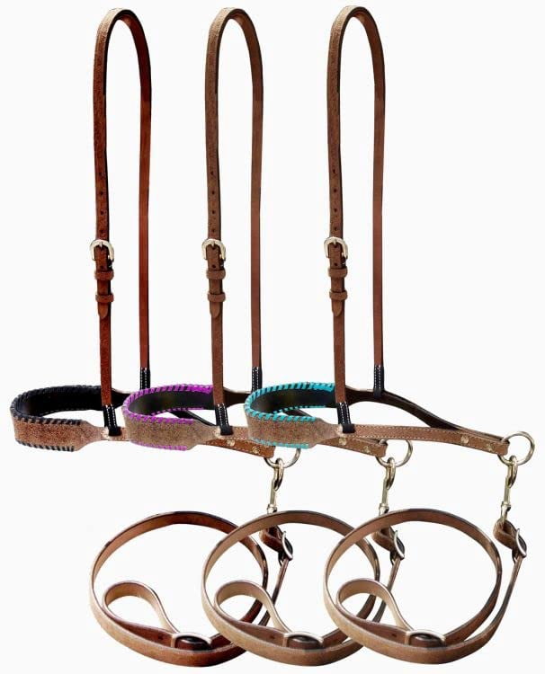 Showman ® Lariat rope tie down with leather cheeks. main image 0