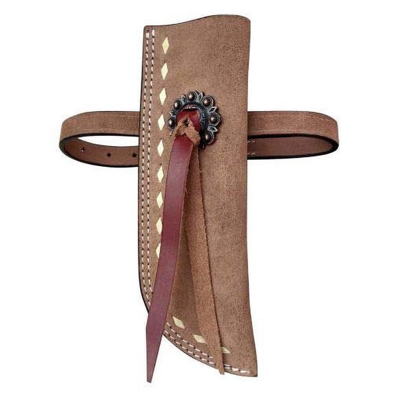 Showman Roughout Buckstitch Leather Flag Carrier