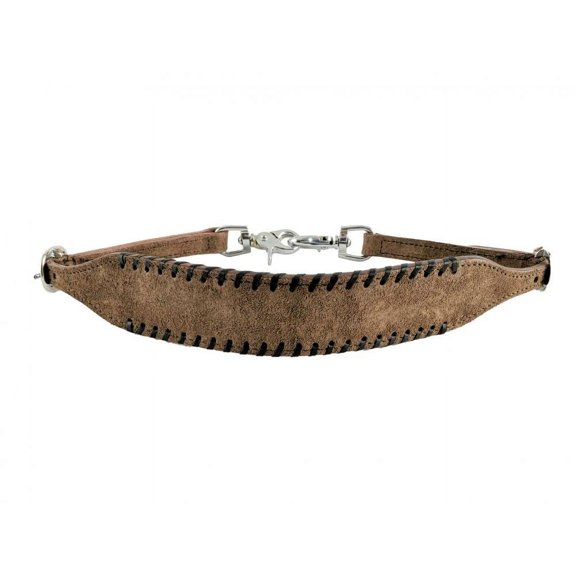 Showman Roughout Chocolate Leather Wither Strap w/ Black Rawhide Lacing