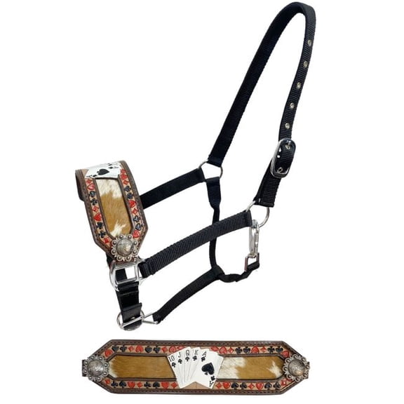 Showman "Royal Flush" Leather Bronc Halter