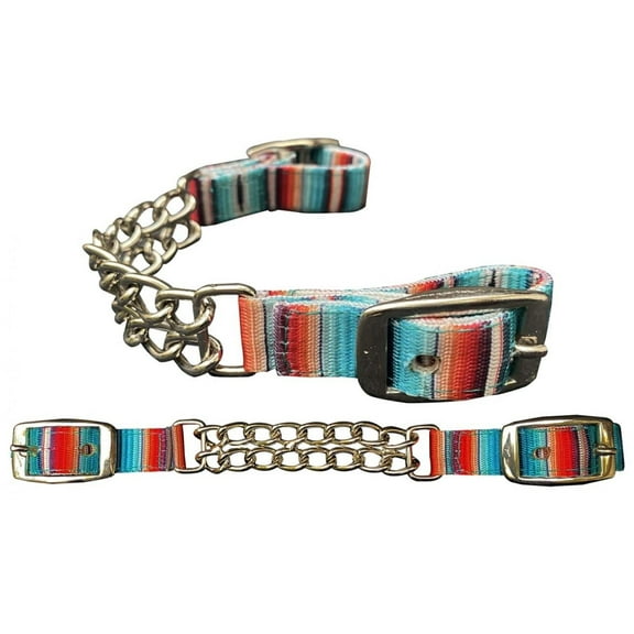 Showman Serape Southwest Print Double Chain Nylon Curb Strap
