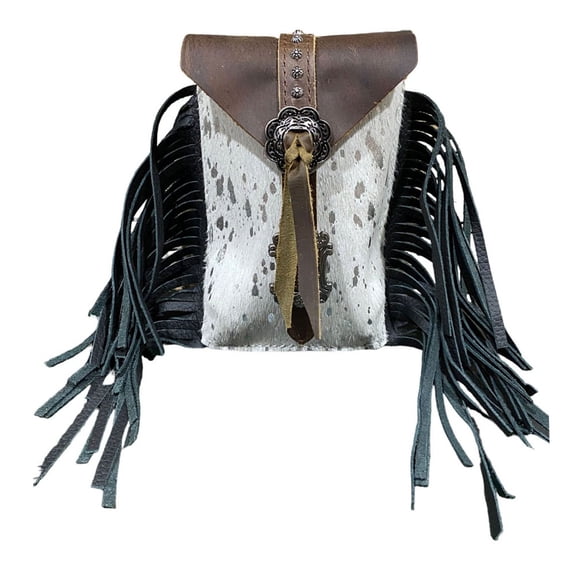 Showman Silver Acid Wash Cowhide Rear Cinch Saddle Bag