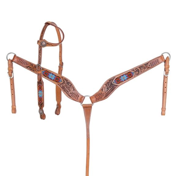 Showman Spirit Star Beaded Single Ear Headstall & Breast Collar Set