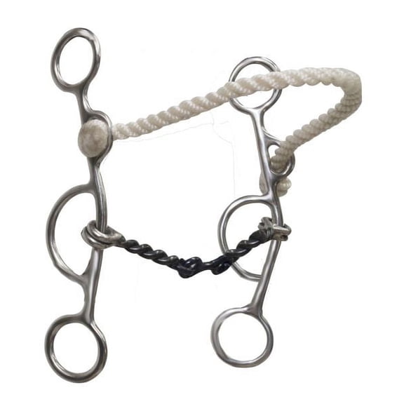 Showman Stainless Steel Combination Bit w/ Rope Nose & Dog Bone Mouth