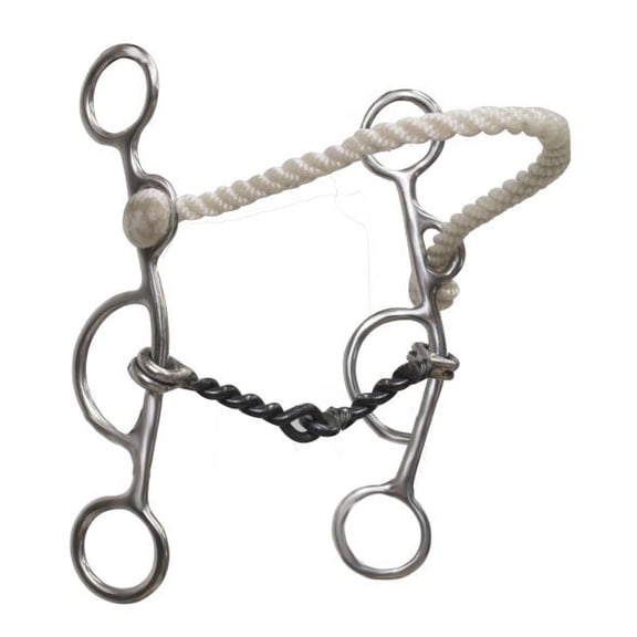 Showman Stainless Steel Combination Bit w/ Twisted Snaffle & Rope Nose